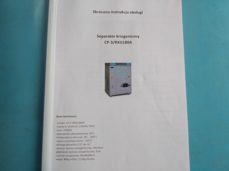SEPARATOR KRIOGENICZNY CP-3 RXG-180A