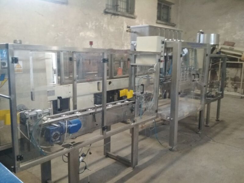 Zestaw urządzeń do butelek PET 5l - zakręcarka + płuczka