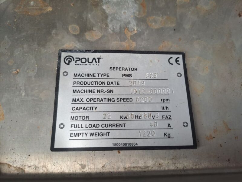 Baktofuga POLAT PMS BX5 – separator bakterii do mleka i serwatki 10.000 l/h