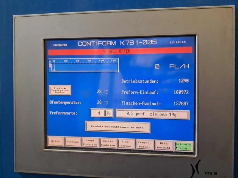 Wydmuchiwarka butelek PET KRONES CONTIFORM K781 – wydajność 12 000 bph