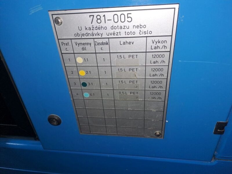 Wydmuchiwarka butelek PET KRONES CONTIFORM K781 – wydajność 12 000 bph